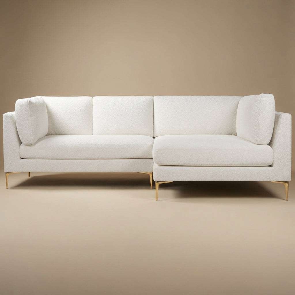 Chamberlain Beige Boucle Sectional Sofa Right Facing Chaise