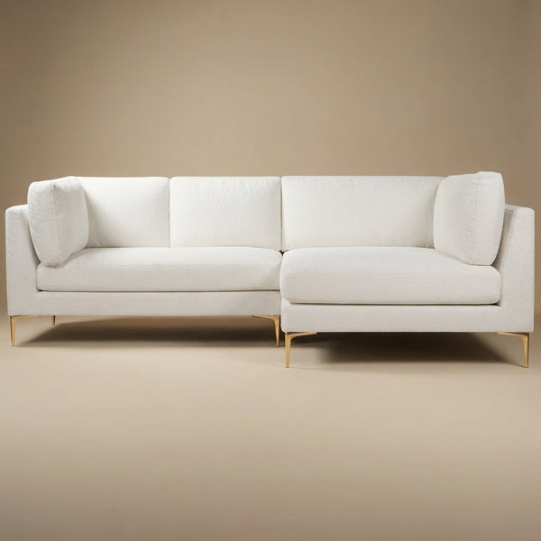 Chamberlain Beige Boucle Sectional Sofa Right Facing Chaise