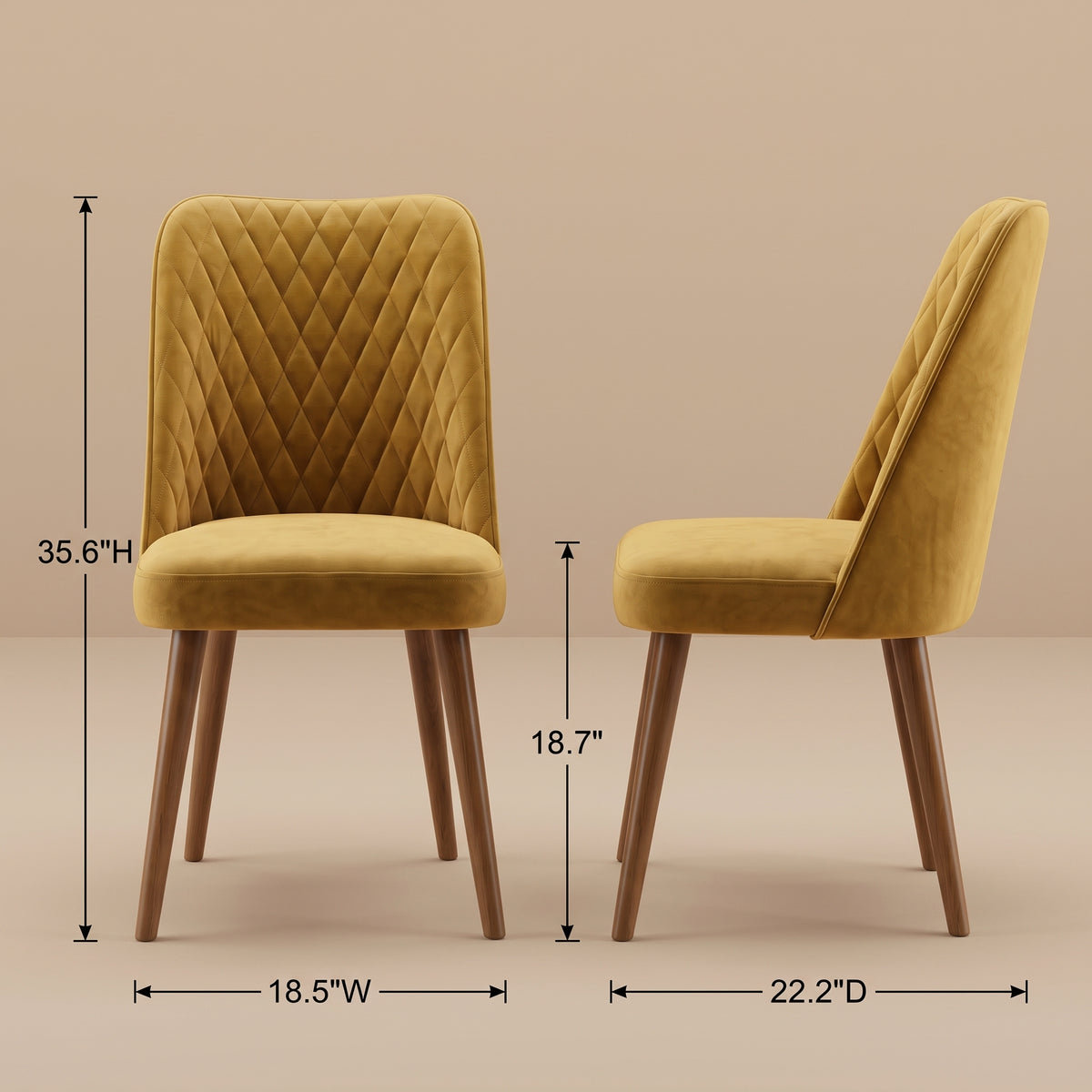 Evette Mid Century Modern Navy Blue Dining Chair - Set of 2