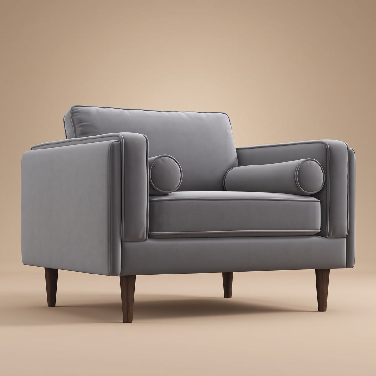 Fordham Grey Velvet Lounge Chair