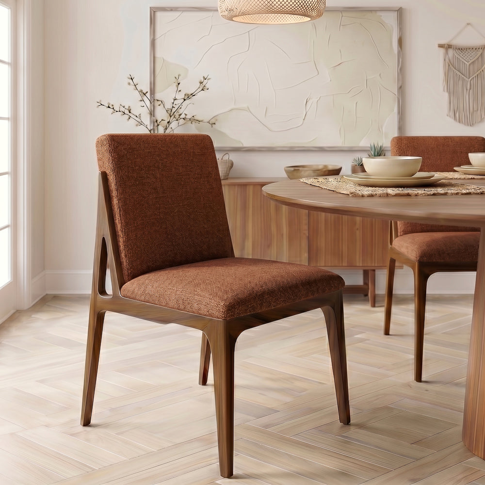 Griffin Orange Fabric Upholstered Dining Chair | MidinMod