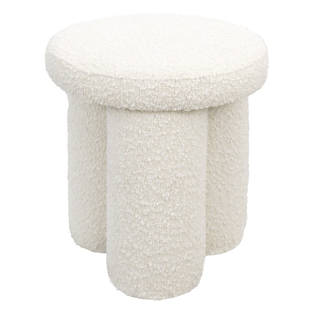 Hico Modern Japandi Boucle Stool – Minimalist Cylinder Ottoman | MidinMod