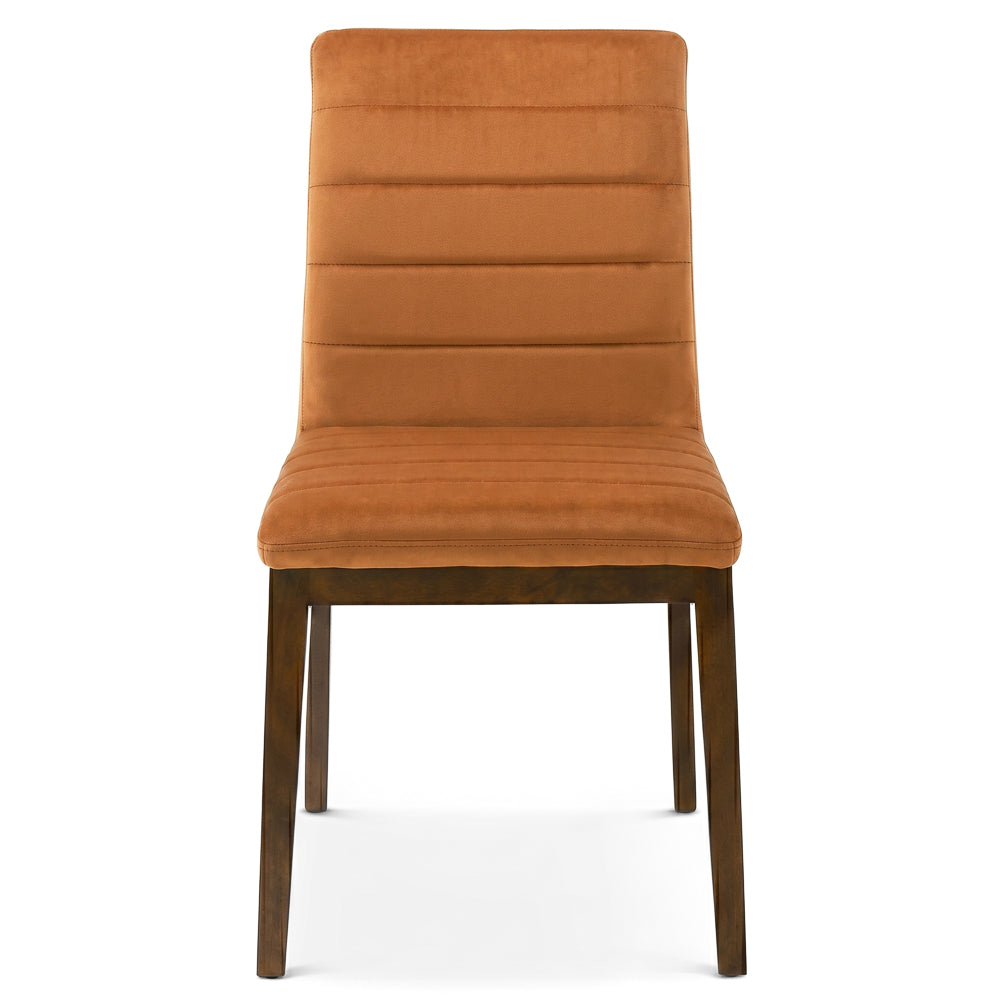 Isley Burnt Orange Velvet Dining Chair Set | Mid-Century Modern Dining Chairs | MidinMod