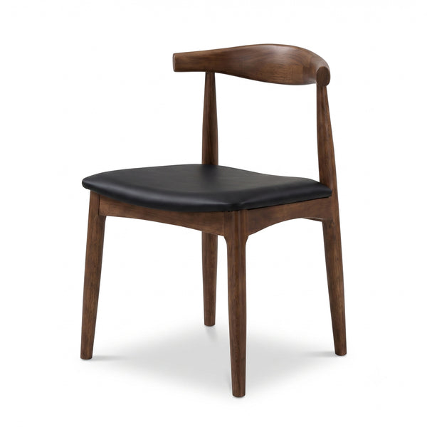 Juliet Black Vegan Leather Dining Chair Set | Danish-Inspired Mid-Century Design | MidinMod
