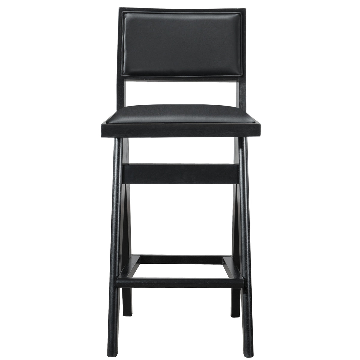 Kora Black Leather Bar Stool Set | MidinMod