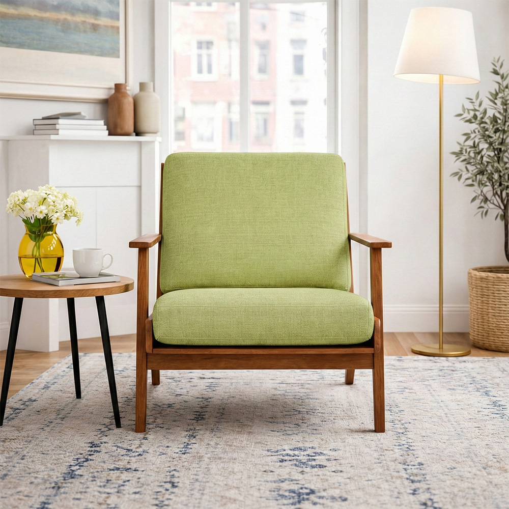 Kyle Modern Pistachio Green Fabric Lounge Chair | MidinMod