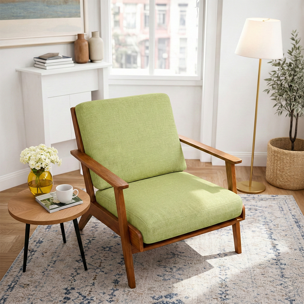 Kyle Modern Pistachio Green Fabric Lounge Chair | MidinMod