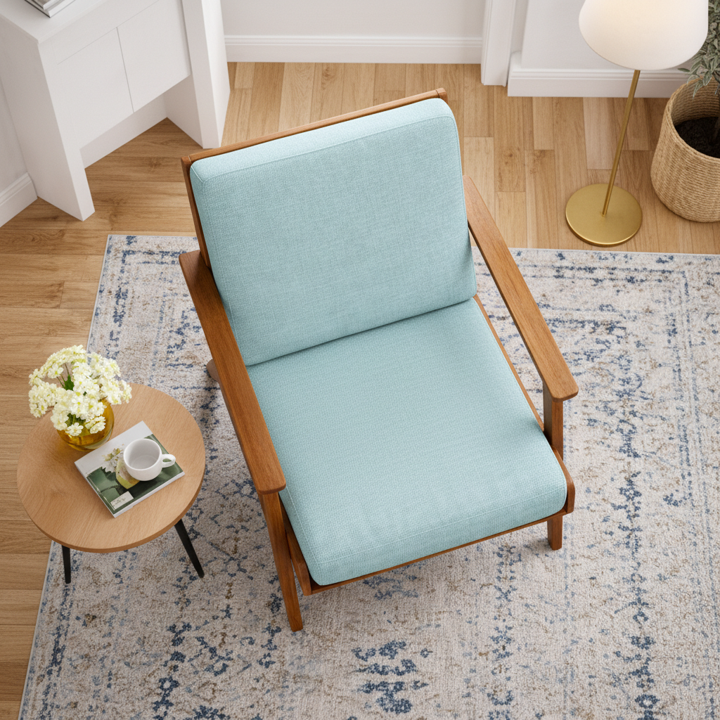Kyle Modern Sky Blue Fabric Upholstered Lounge Chair | MidinMod
