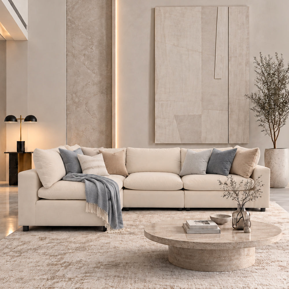 Laurel 6-Piece Modular Velvet Sectional Sofa – Olive Green | MidinMod