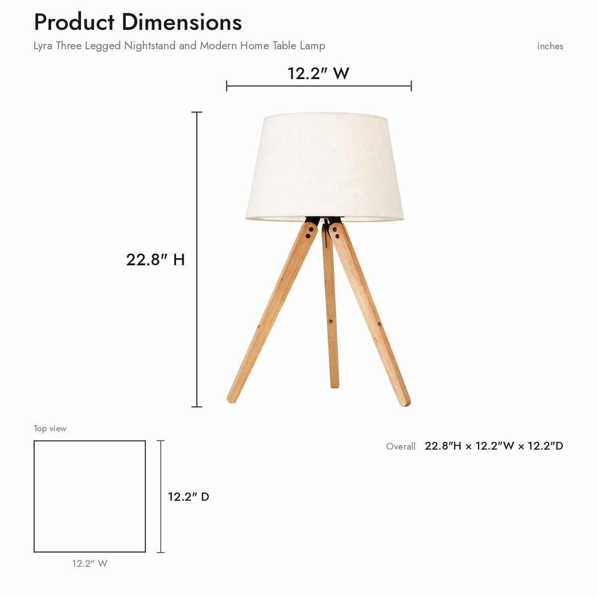 Lyra Three-Legged Wooden Tripod Table Lamp - Natural & Black | MidinMod