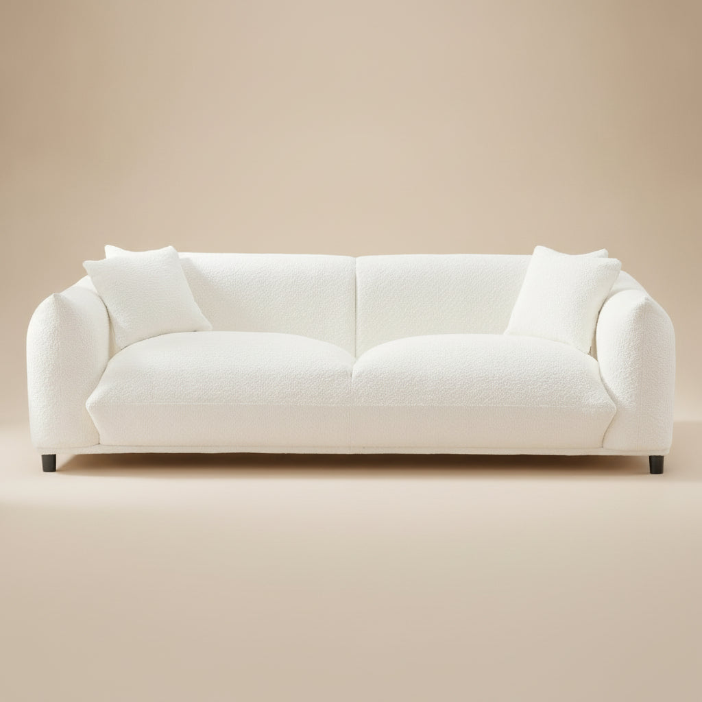 Mansfield Luxury Cream Boucle Sofa | Cloud-Like Modern Seating | MidinMod