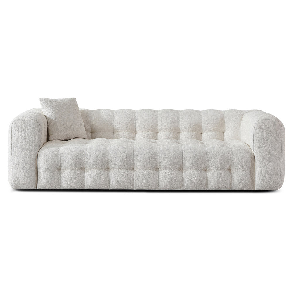 Marceille Japandi Modern Tufted Cream Boucle 3-Seater Sofa | MidinMod
