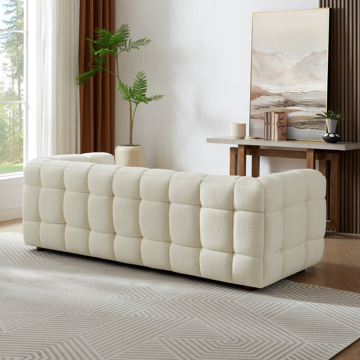 Mirage Modern Cream Boucle 3-Seater Sofa | MidinMod