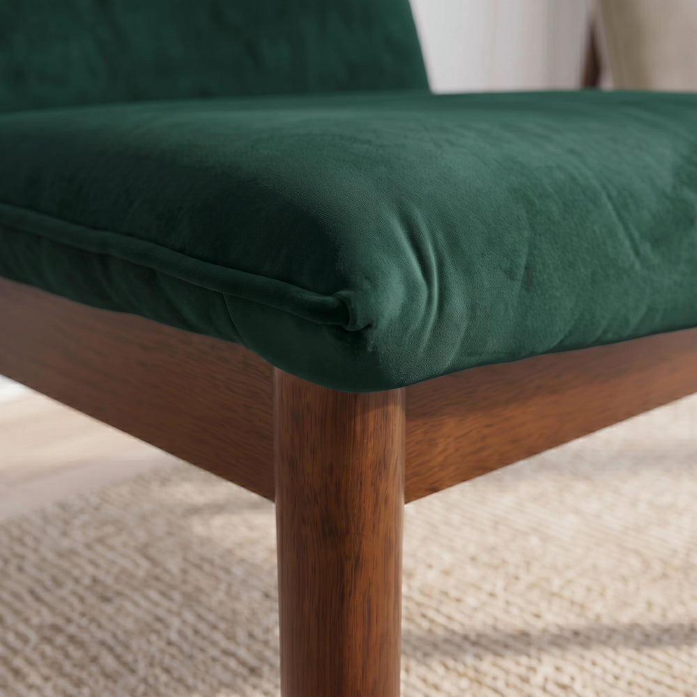 Moss Dark Green Velvet Dining Chairs | Mid-Century Side Chairs | MidinMod