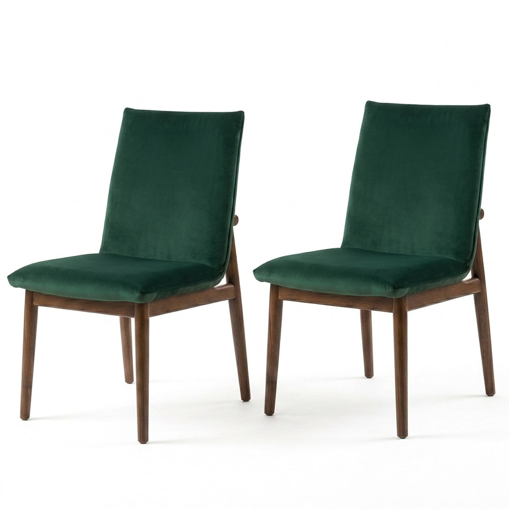 Moss Dark Green Velvet Dining Chairs | Mid-Century Side Chairs | MidinMod