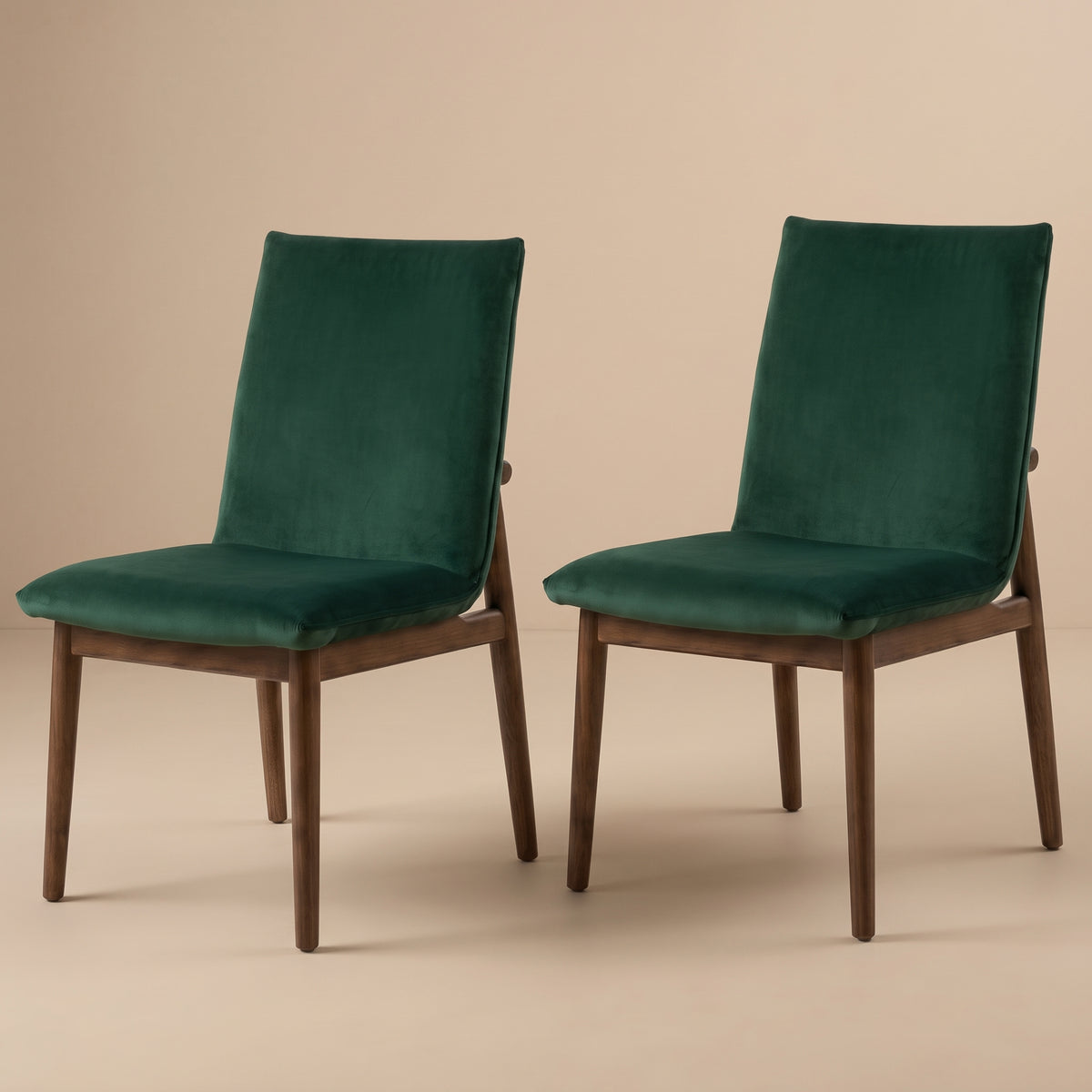 Moss Dark Green Velvet Dining Chairs | Mid-Century Side Chairs | MidinMod