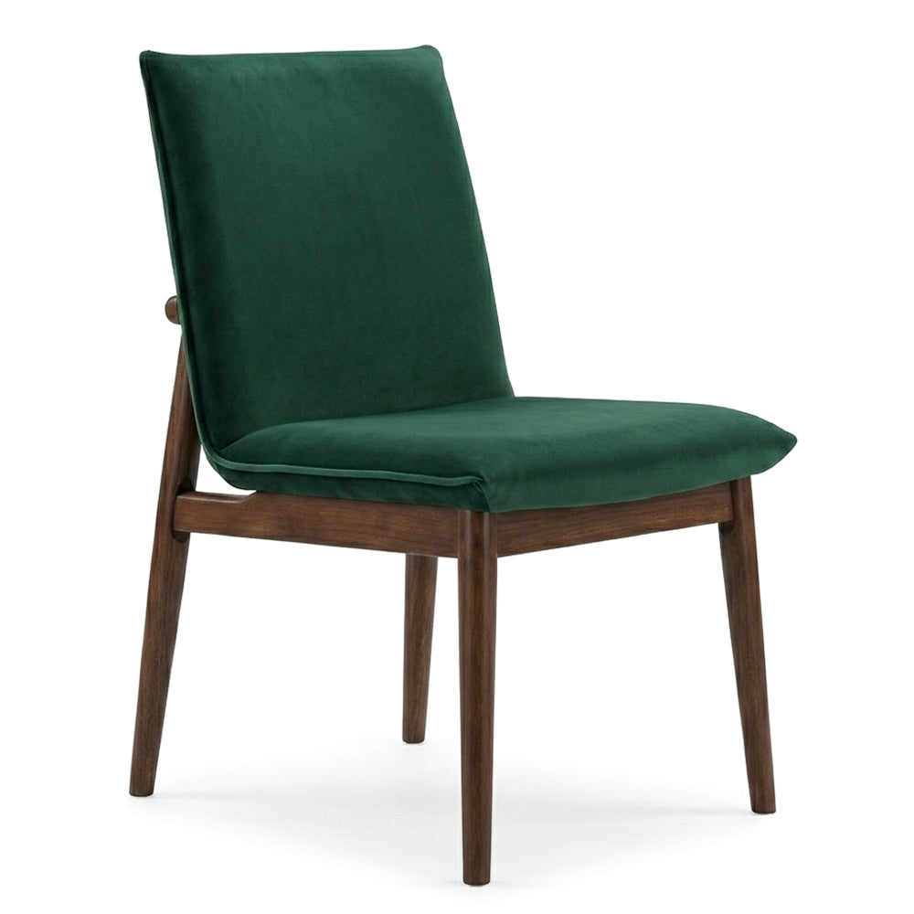 Moss Dark Green Velvet Dining Chairs | Mid-Century Side Chairs | MidinMod
