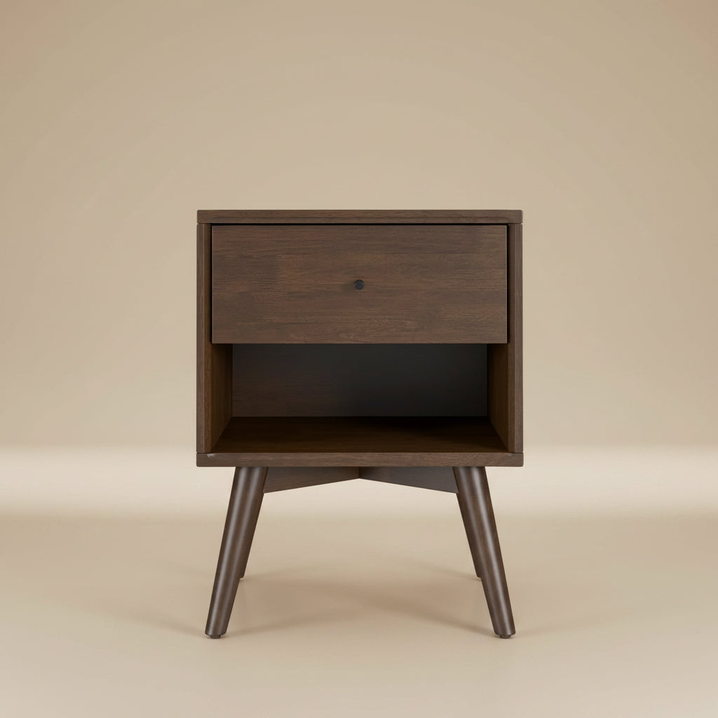 Noak Single Drawer Mid Century Modern Style Nightstand