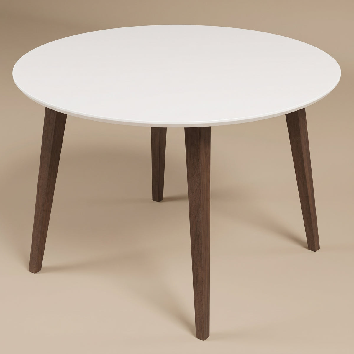 Palmer Solid Wood White Top Round Dining Table | MidinMod