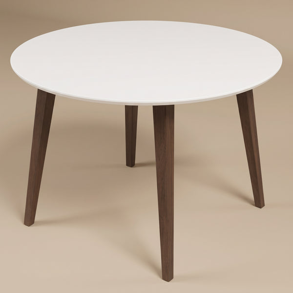 Palmer Solid Wood White Top Round Dining Table | MidinMod
