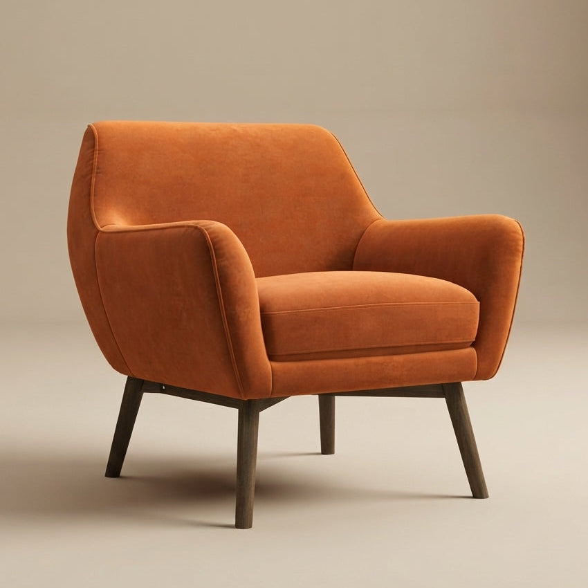 Penny Orange Velvet Lounge Chair