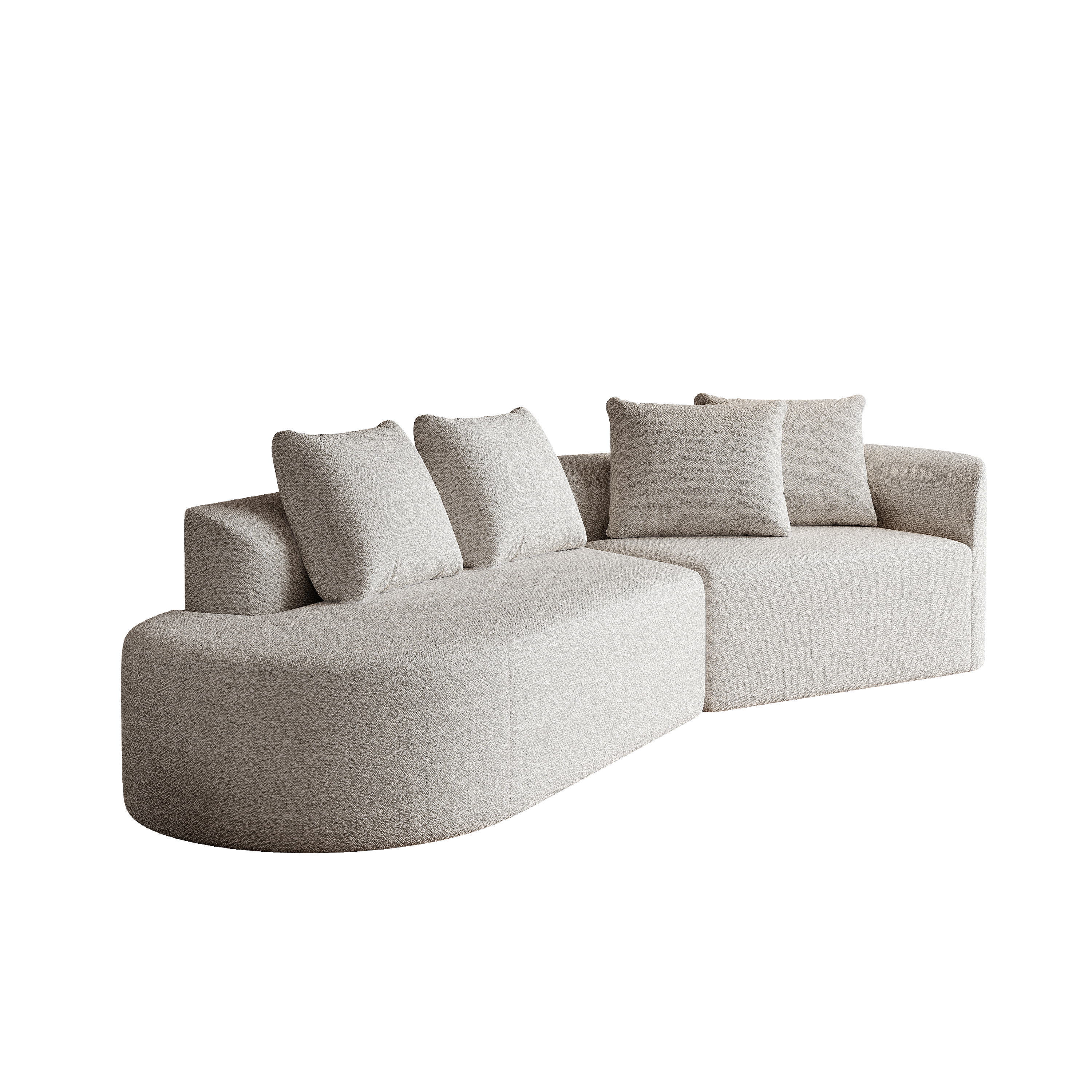 Simi Khaki Chenille 4-Seat Sofa with Luxurious Comfort and Modern Design - MidinMod