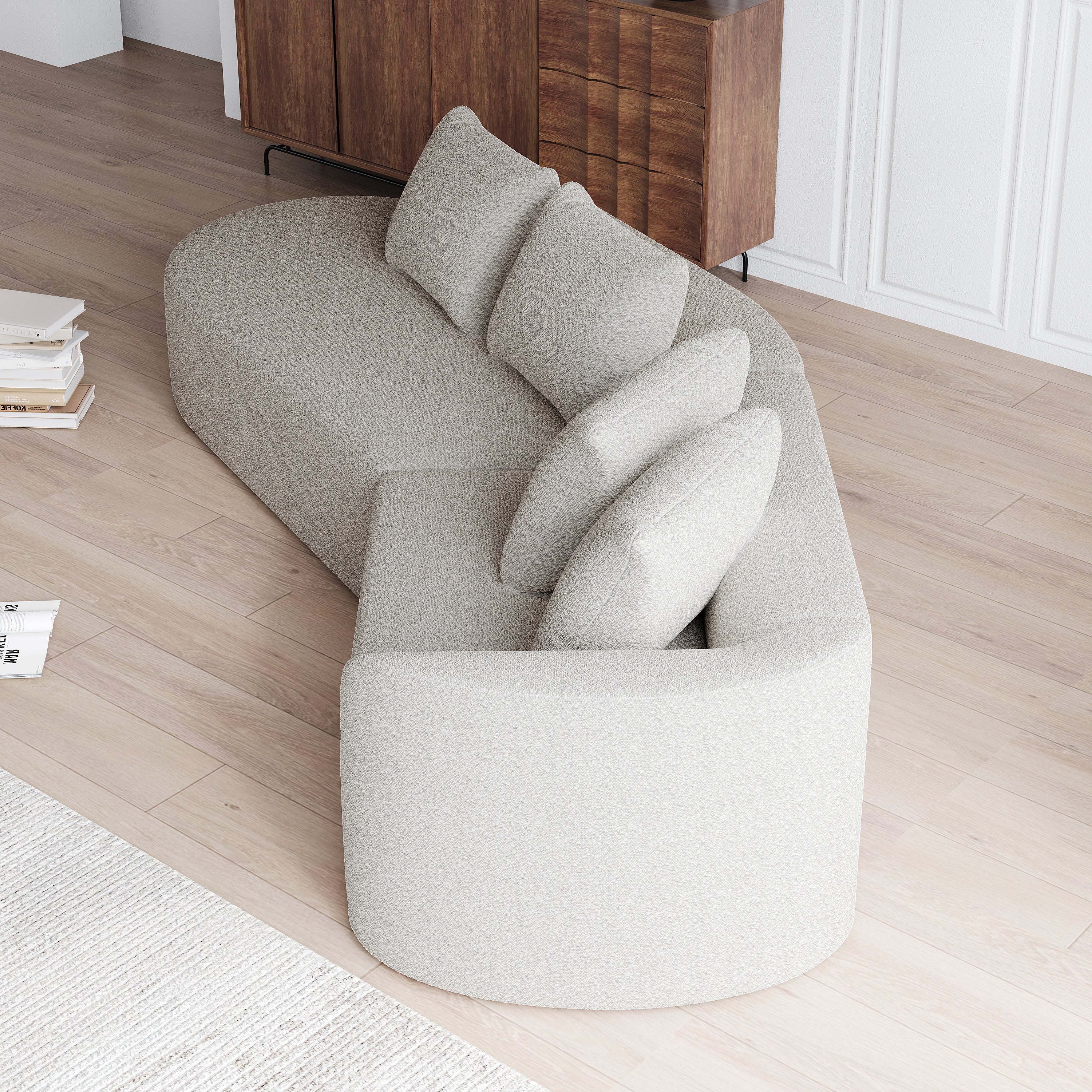 Simi Khaki Chenille 4-Seat Sofa with Luxurious Comfort and Modern Design - MidinMod