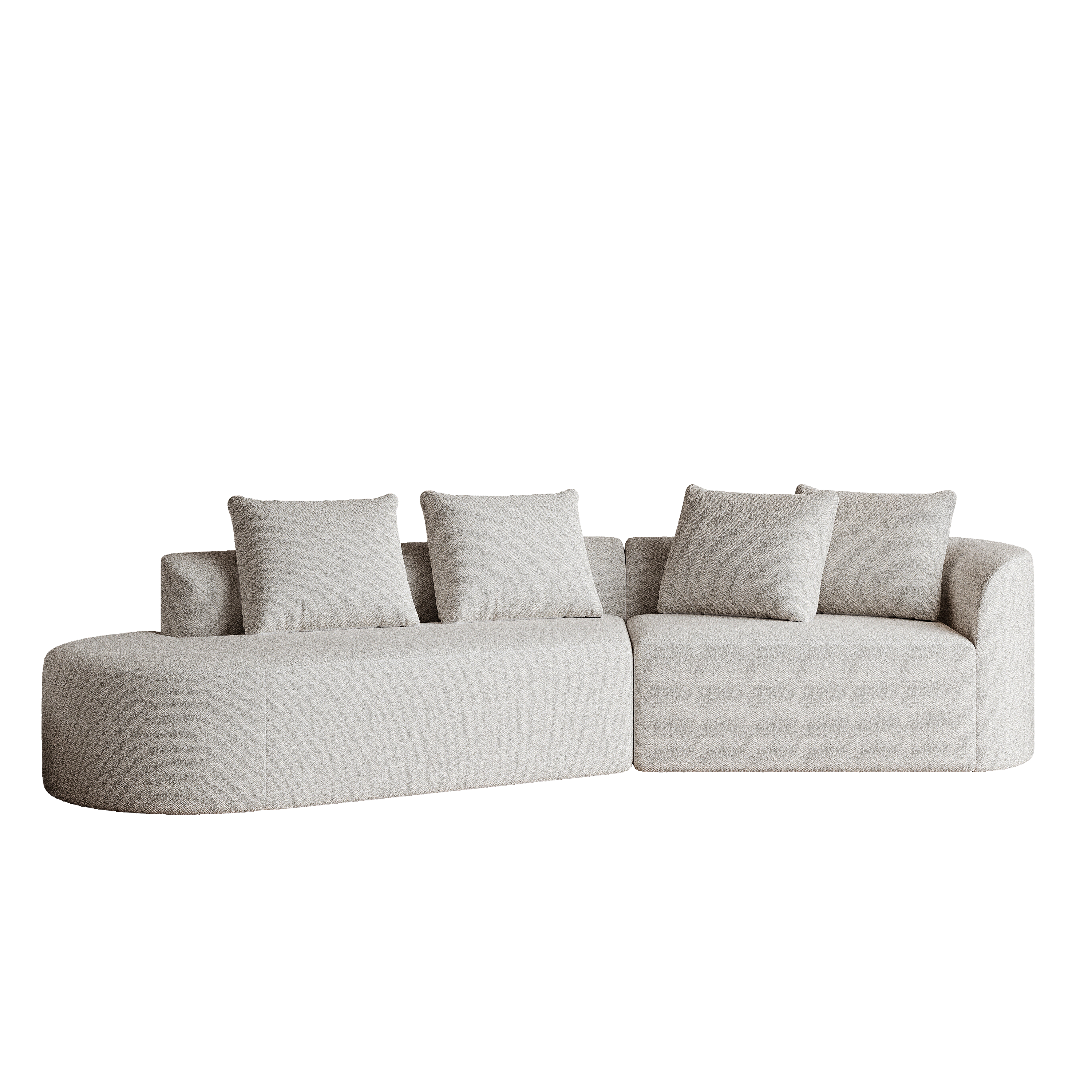 Simi Khaki Chenille 4-Seat Sofa with Luxurious Comfort and Modern Design - MidinMod