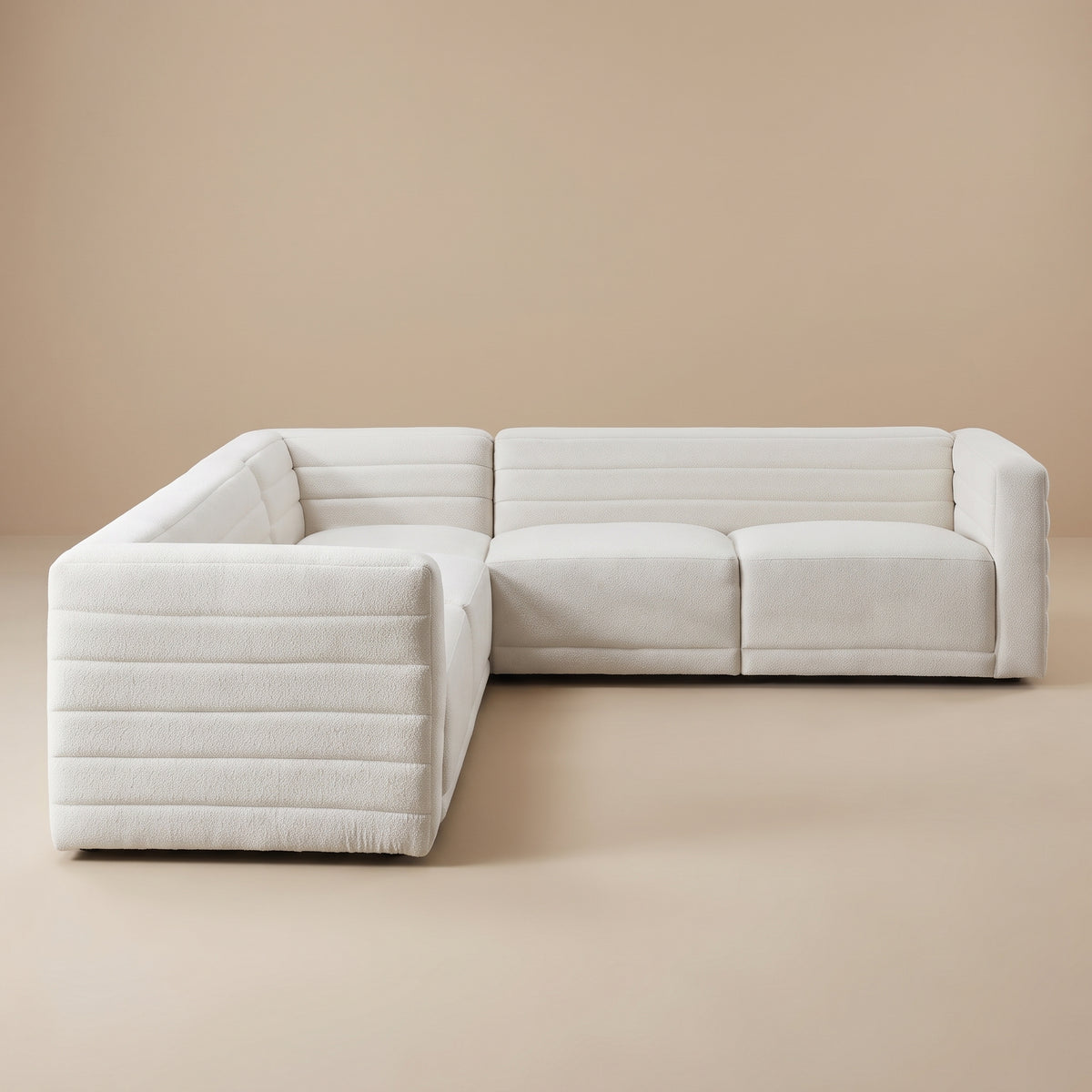 Soho Cream Boucle Symmetrical Corner Sectional Sofa | MidinMod