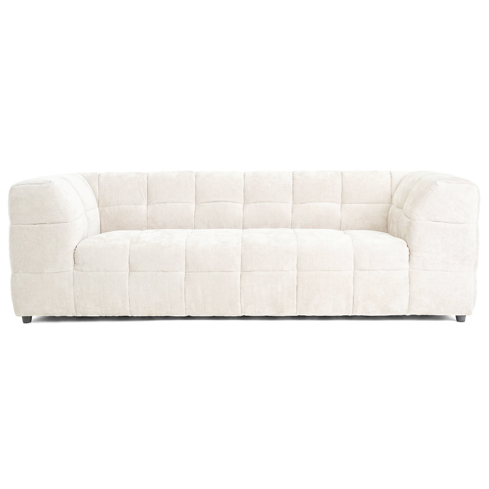 Tacoma Modern Beige Boucle Sofa with Biscuit Tufting & Wide Square Arms | MidinMod