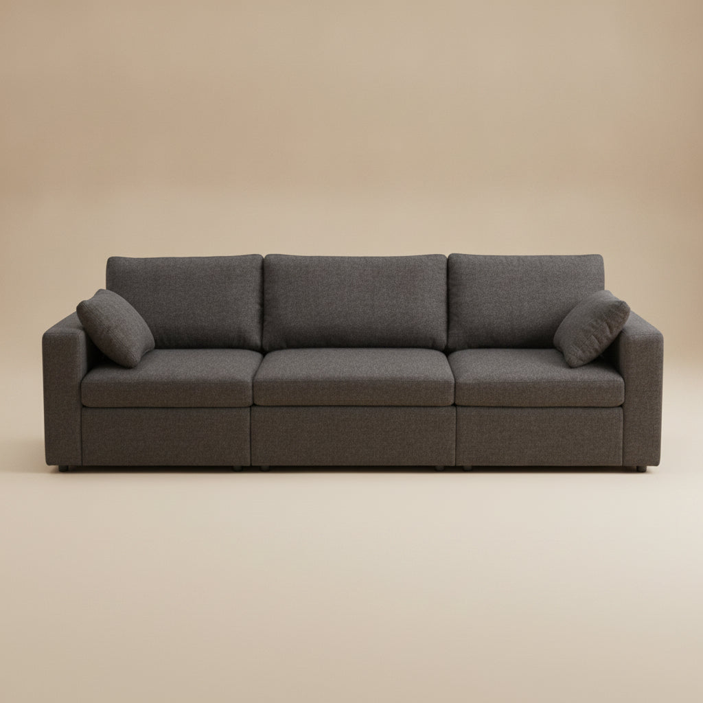 Texas Dark Gray Modern Modular 3-Piece Sofa | MidinMod