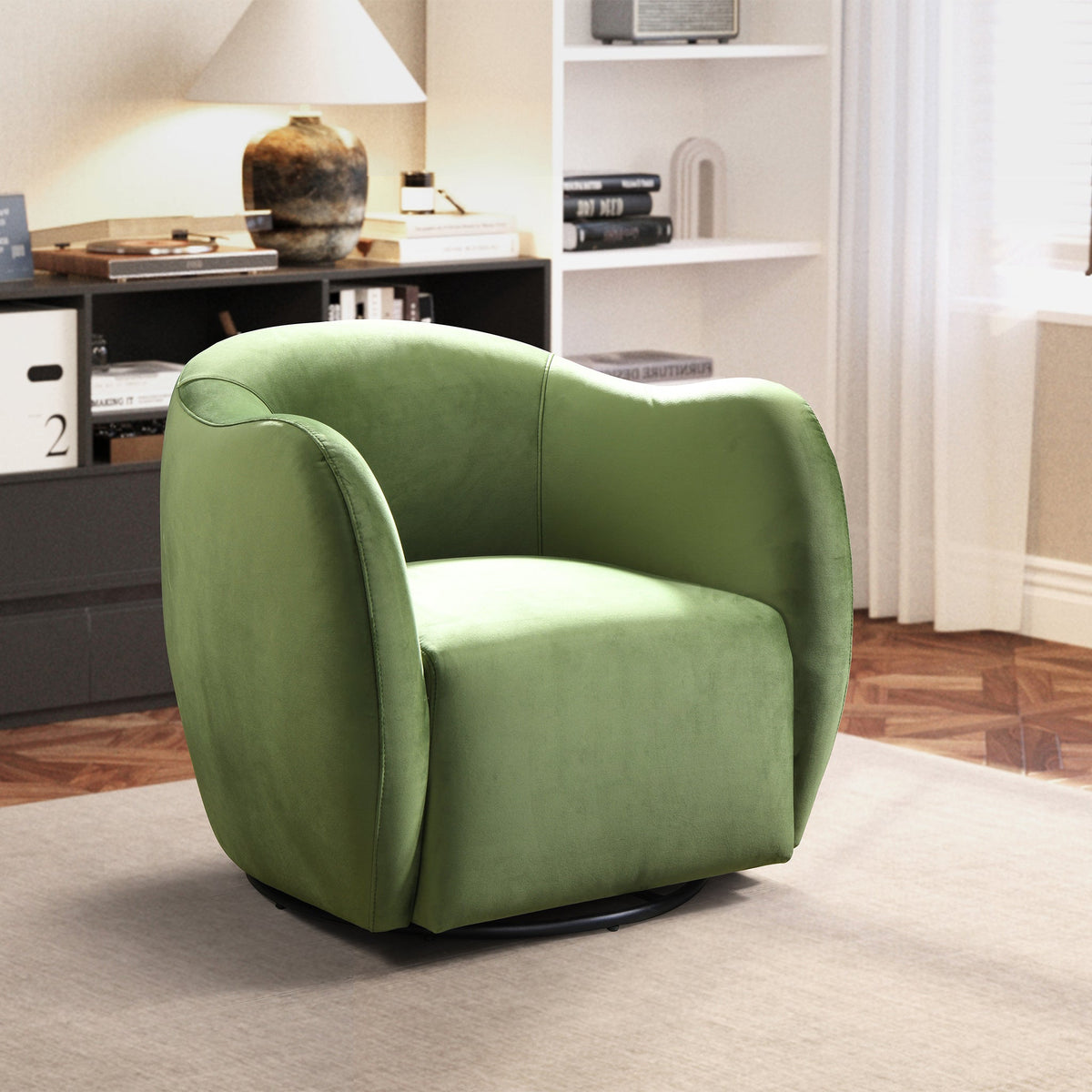 Vesper Stylish Barrel Swivel Chair for Contemporary Living Spaces | MidinMod
