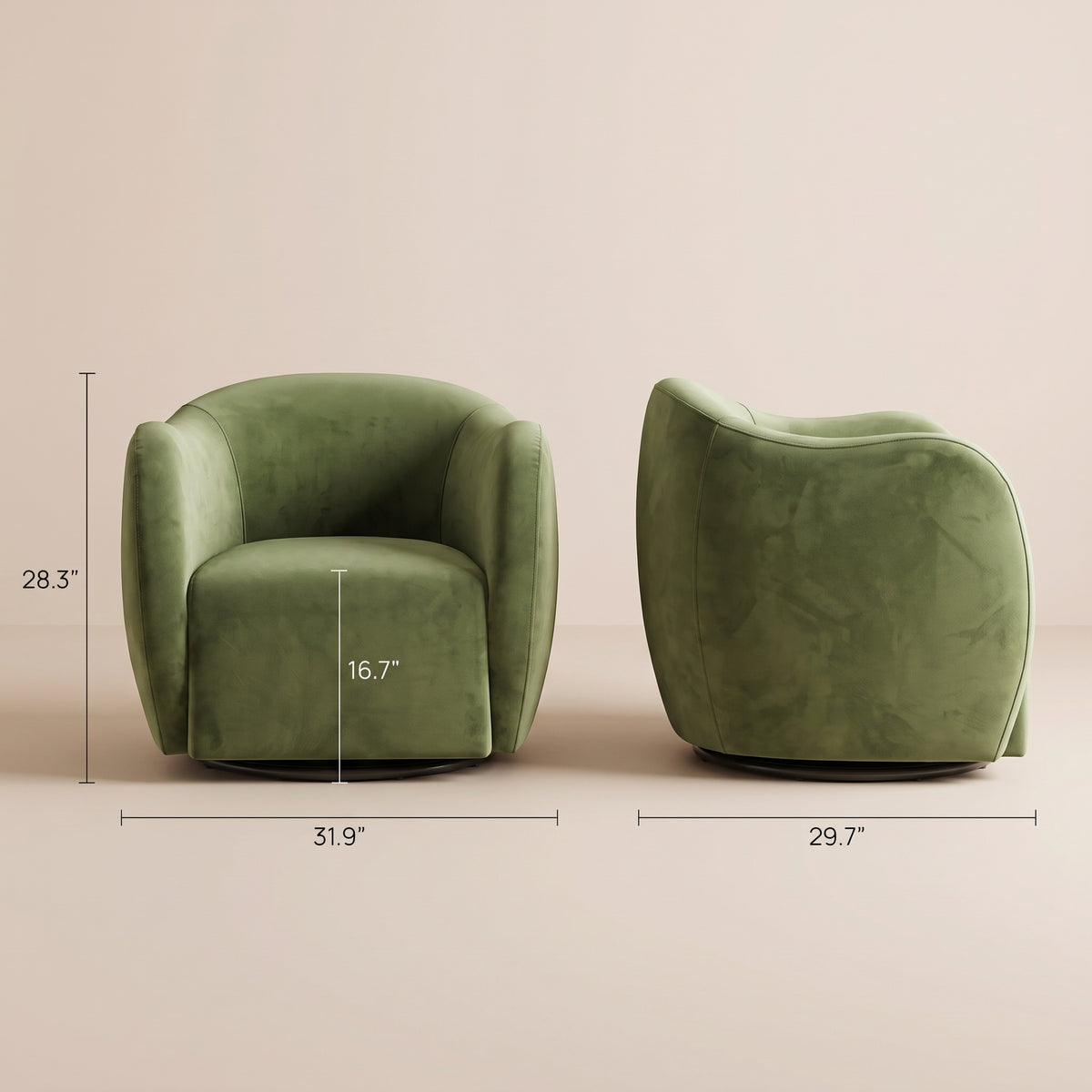 Vesper Stylish Barrel Swivel Chair for Contemporary Living Spaces | MidinMod