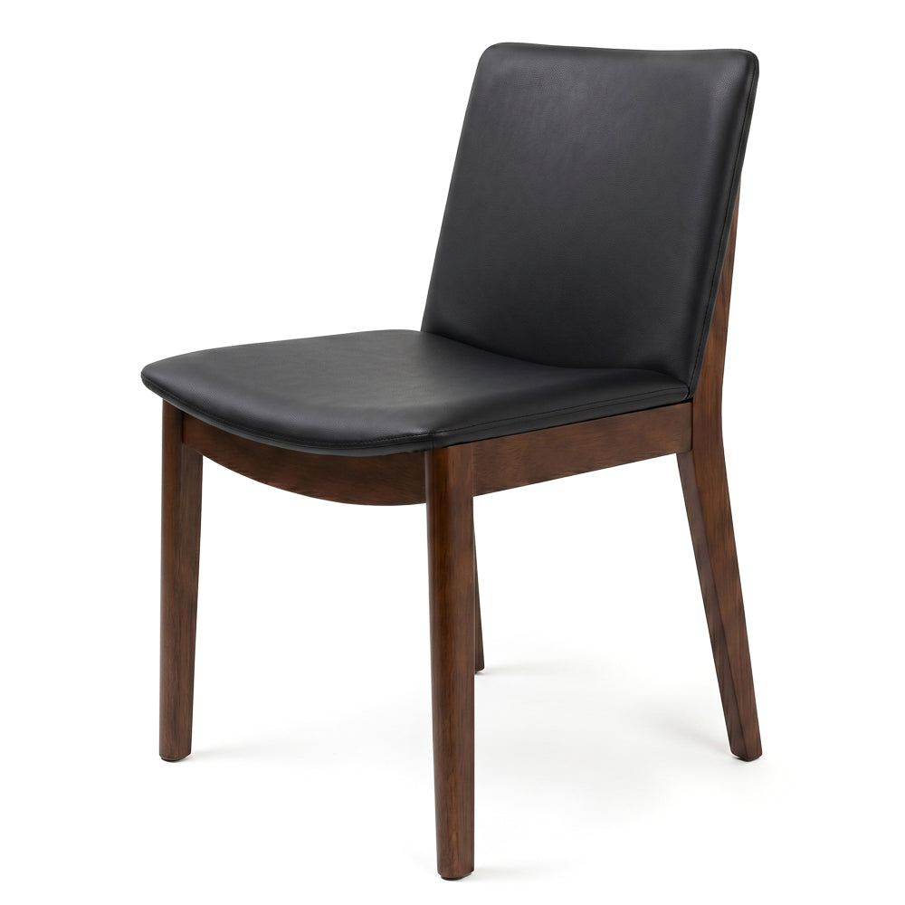 Virginia Mid-Century Modern Scandinavian Dining Chair with Vegan Leather Upholstery | MidinMod