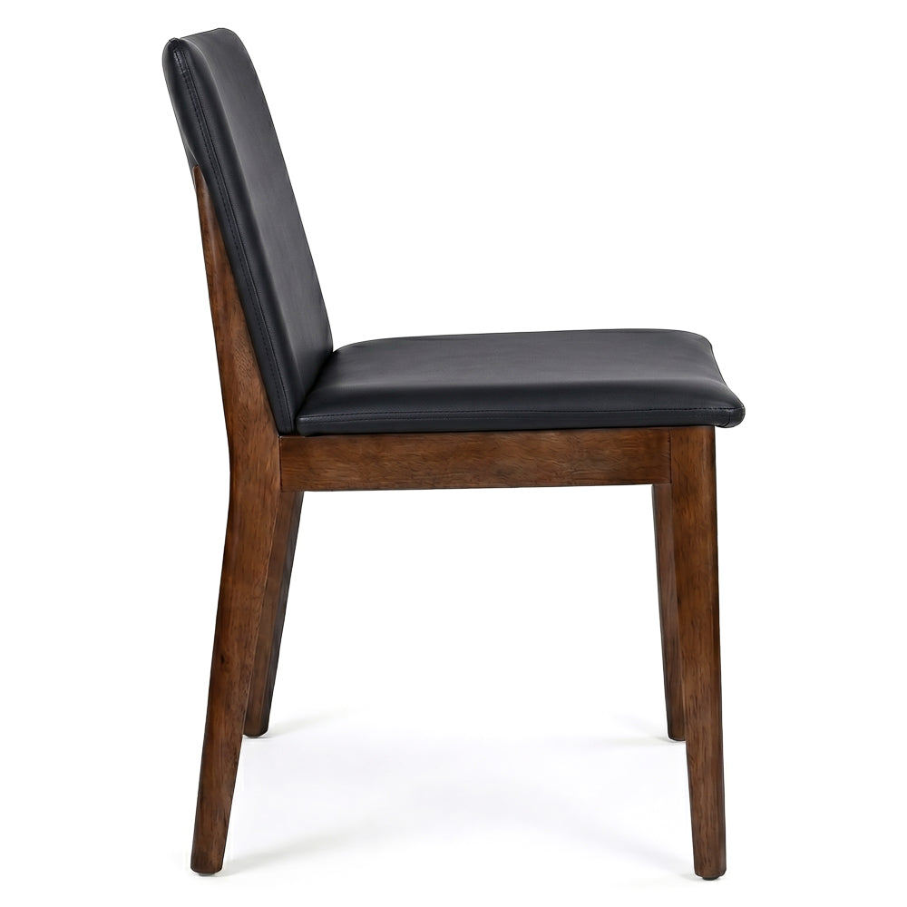 Virginia Mid-Century Modern Scandinavian Dining Chair with Vegan Leather Upholstery | MidinMod