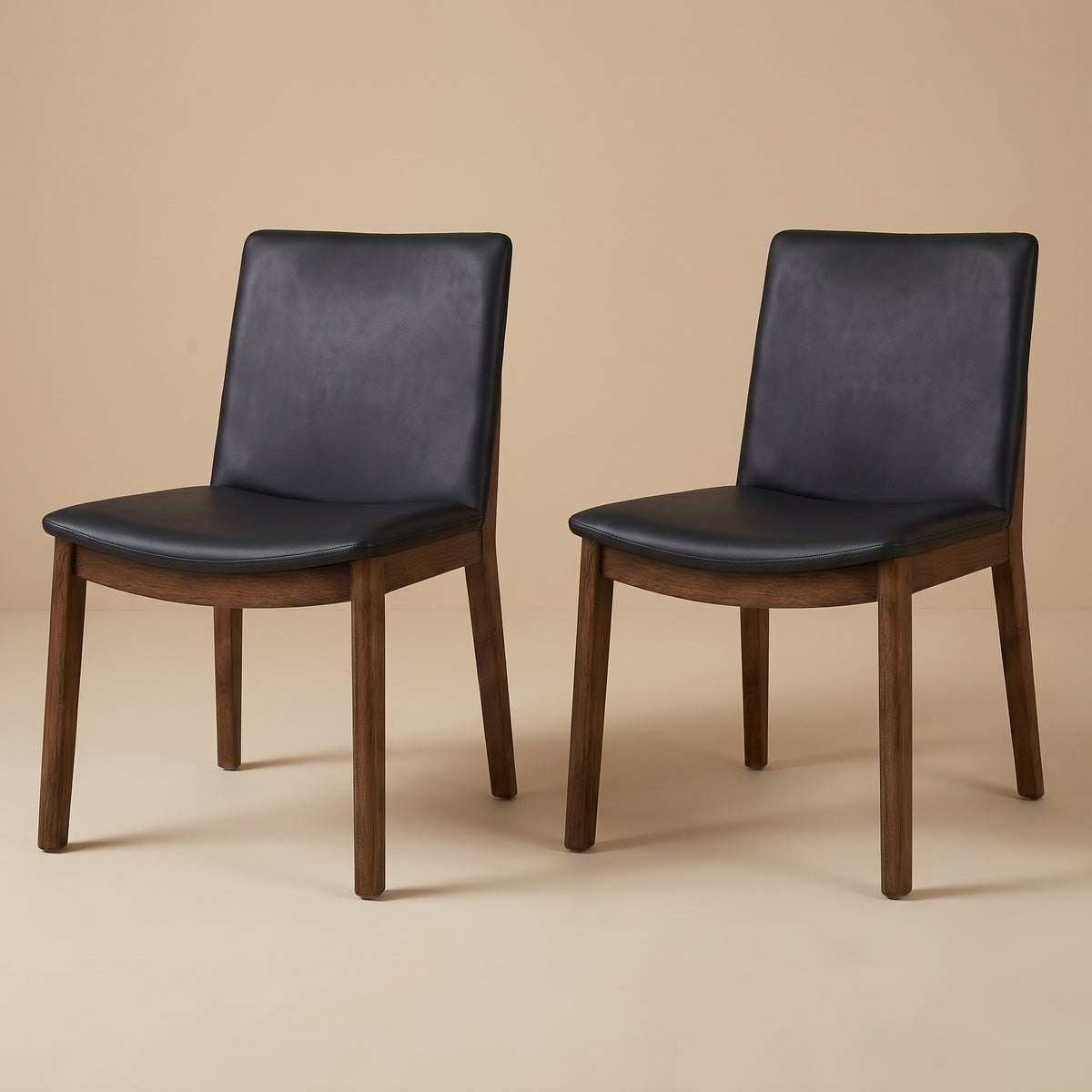 Virginia Mid-Century Modern Scandinavian Dining Chair with Vegan Leather Upholstery | MidinMod
