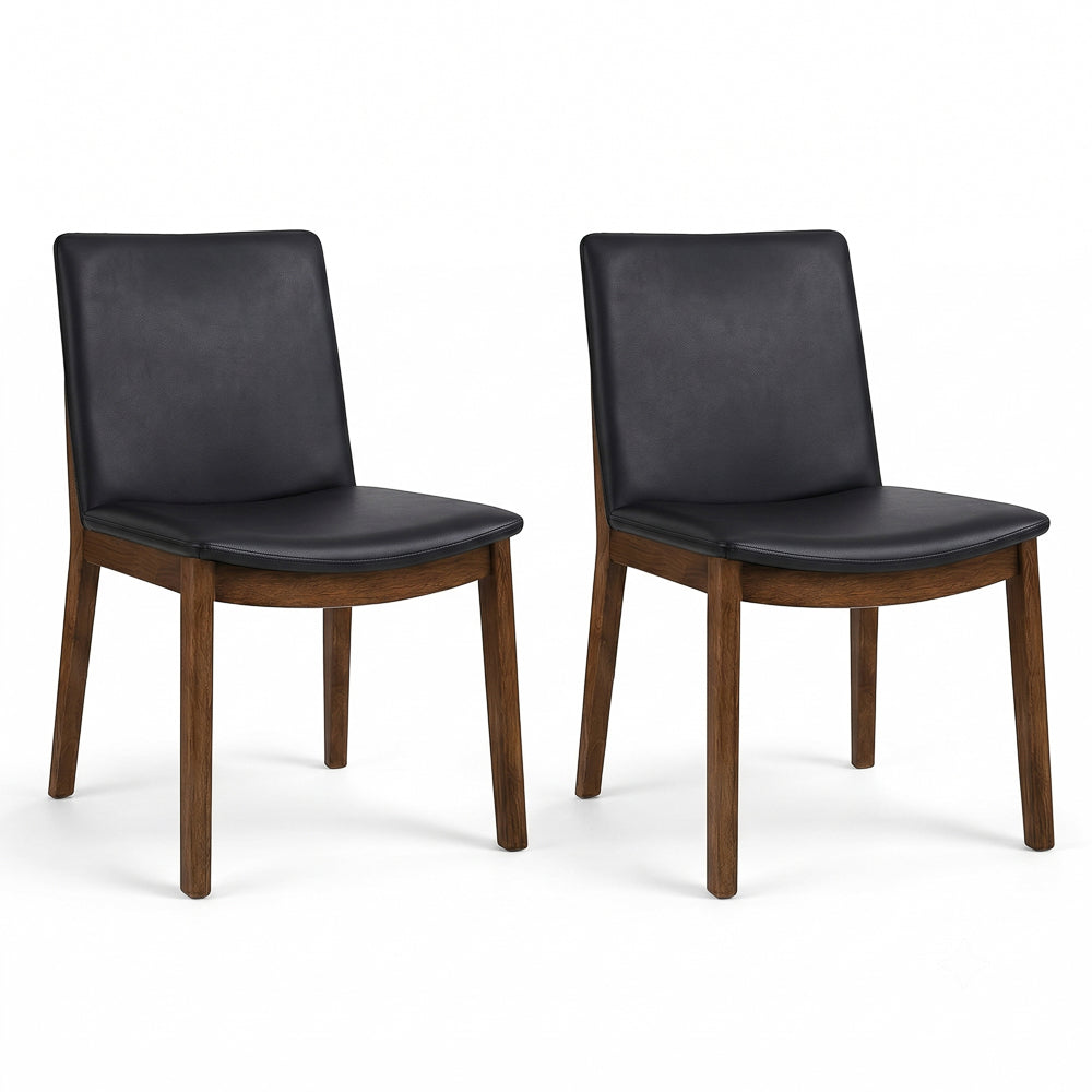 Virginia Mid-Century Modern Scandinavian Dining Chair with Vegan Leather Upholstery | MidinMod