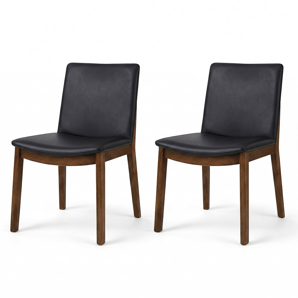 Virginia Mid-Century Modern Scandinavian Dining Chair with Vegan Leather Upholstery | MidinMod