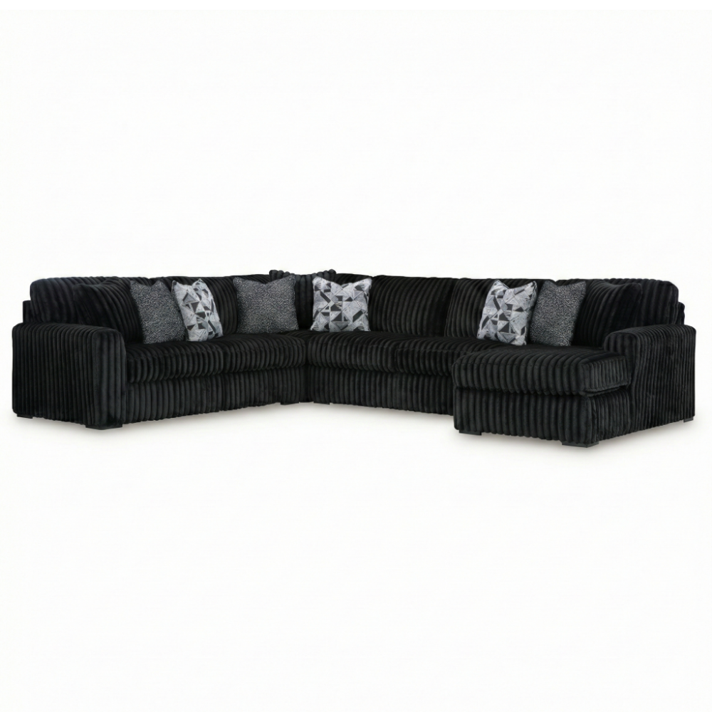 Midnight-Madness 4-Piece Sectional with Right Chaise