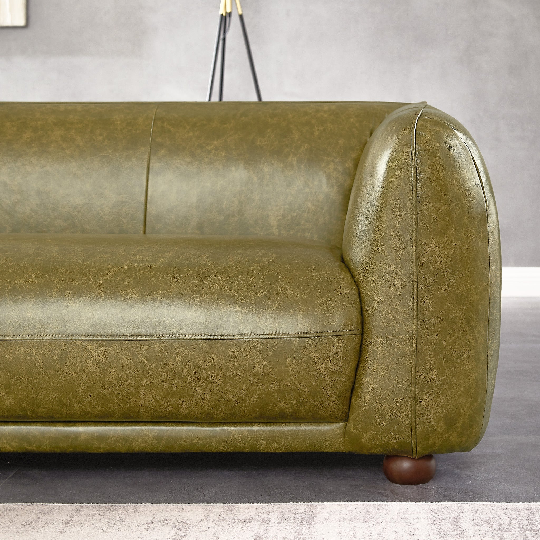 Miller Green Leather Sofa - MidinMod