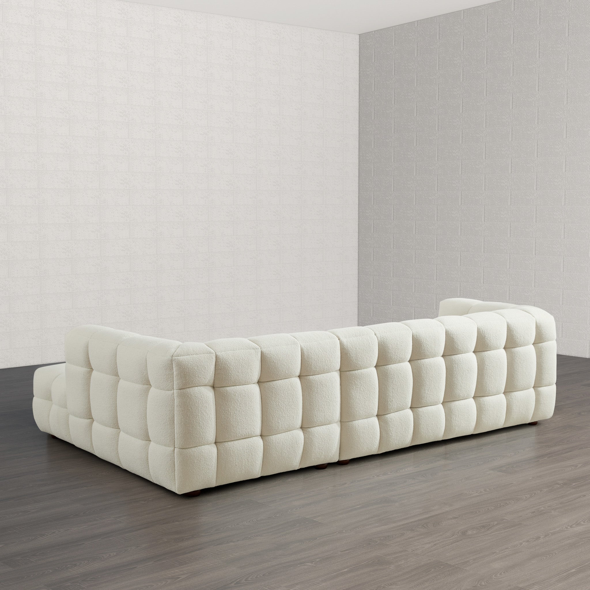 Mirage Sectional Right Cream Boucle Sofa - MidinMod