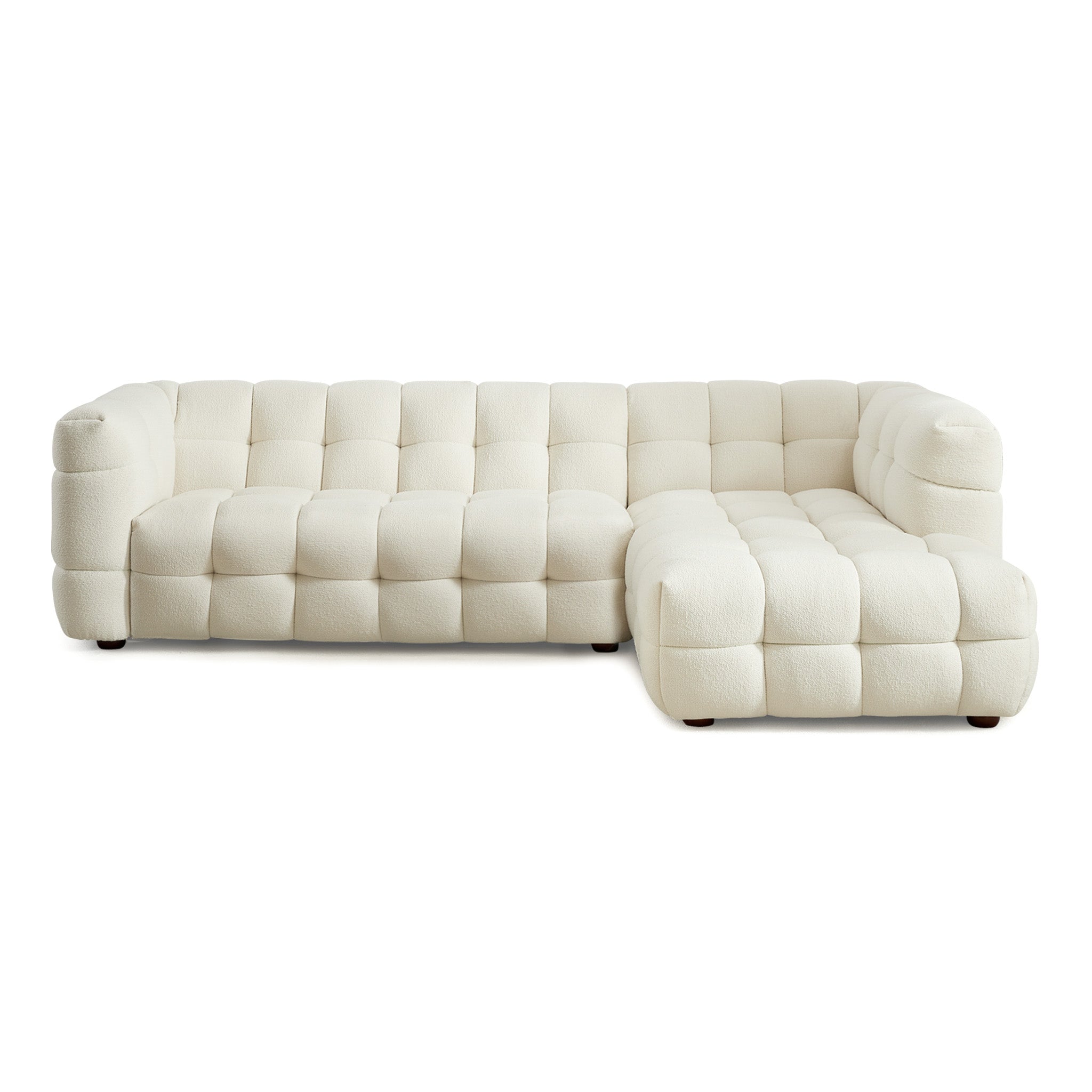 Mirage Sectional Right Cream Boucle Sofa - MidinMod