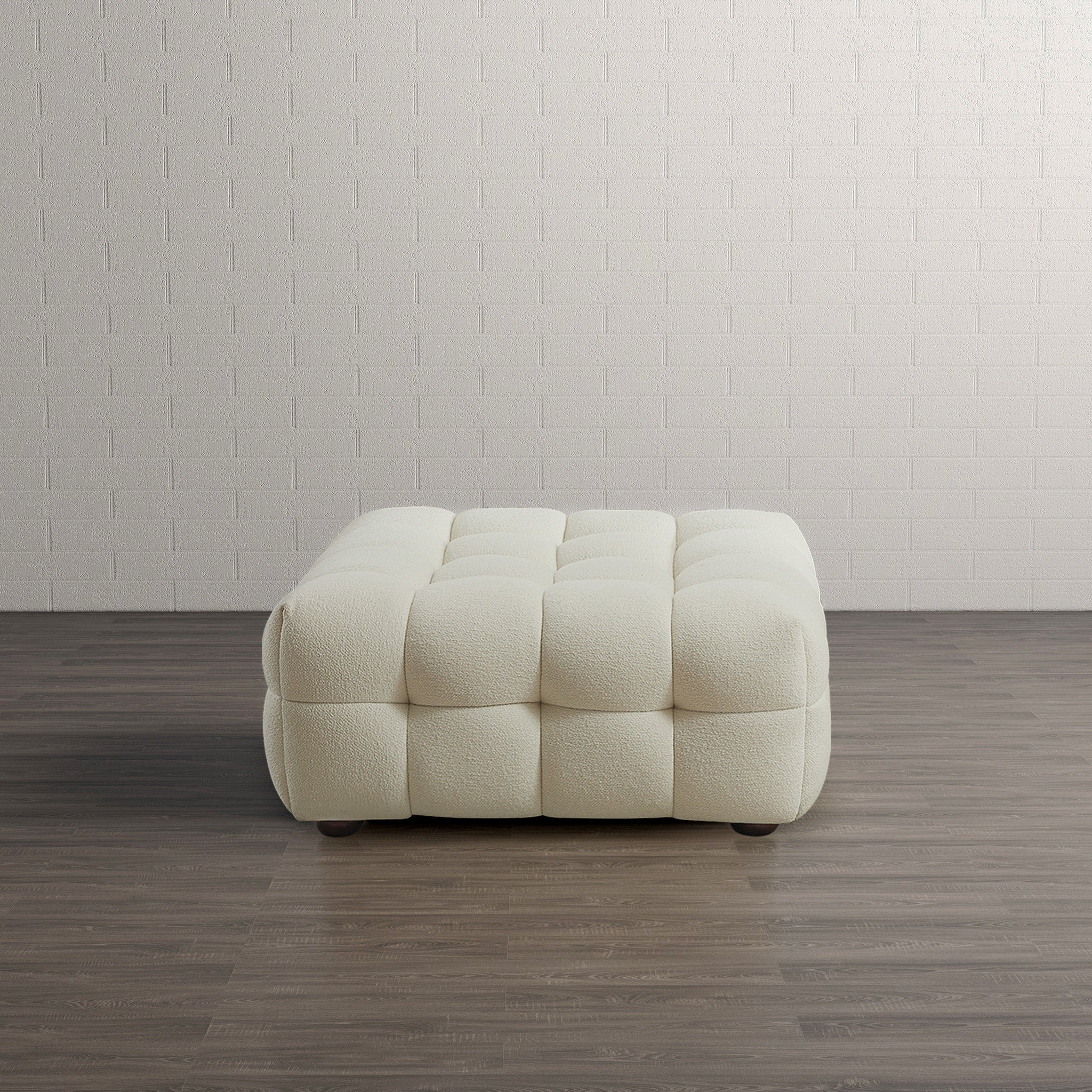 Mirage Cream Boucle Ottoman - MidinMod