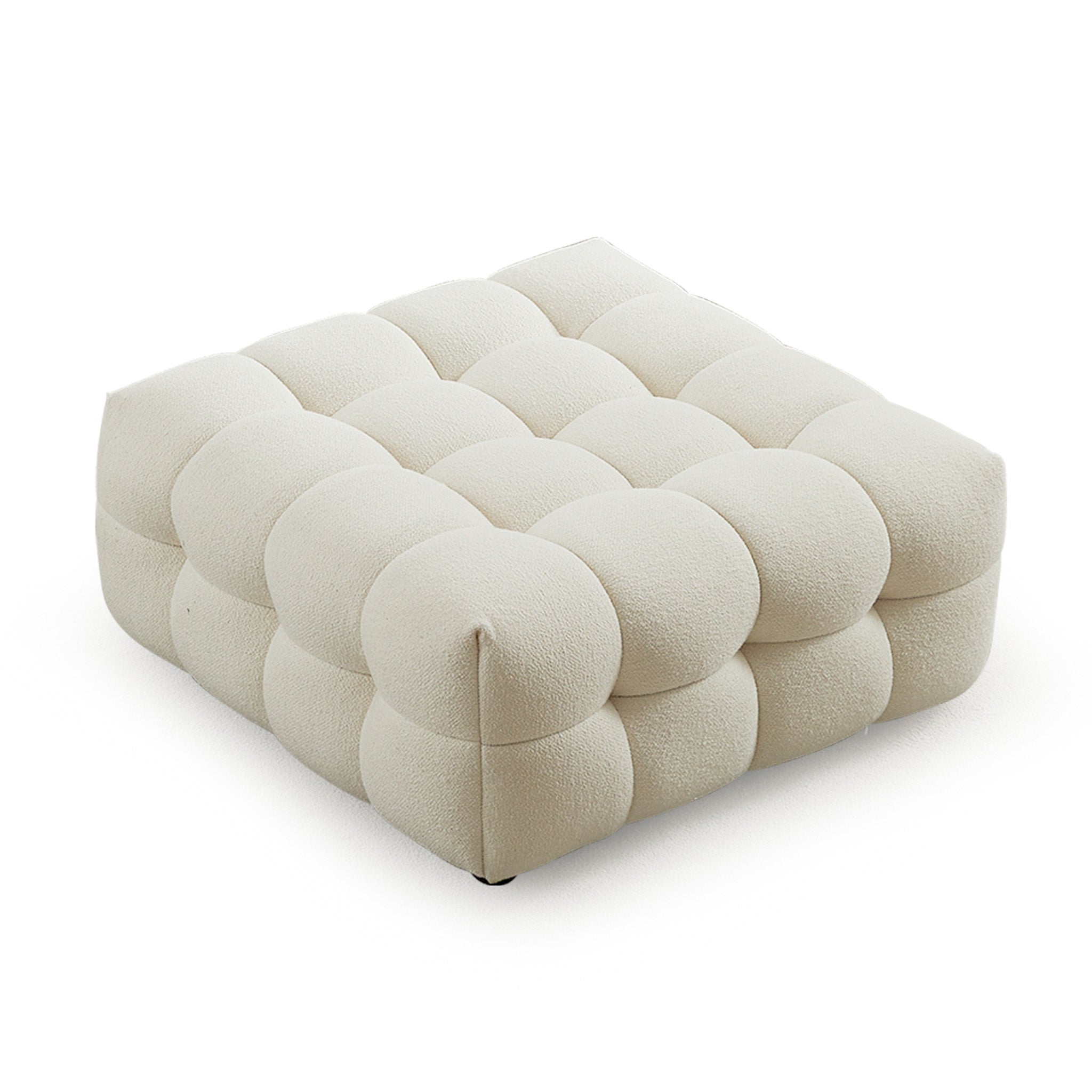 Mirage Cream Boucle Ottoman - MidinMod