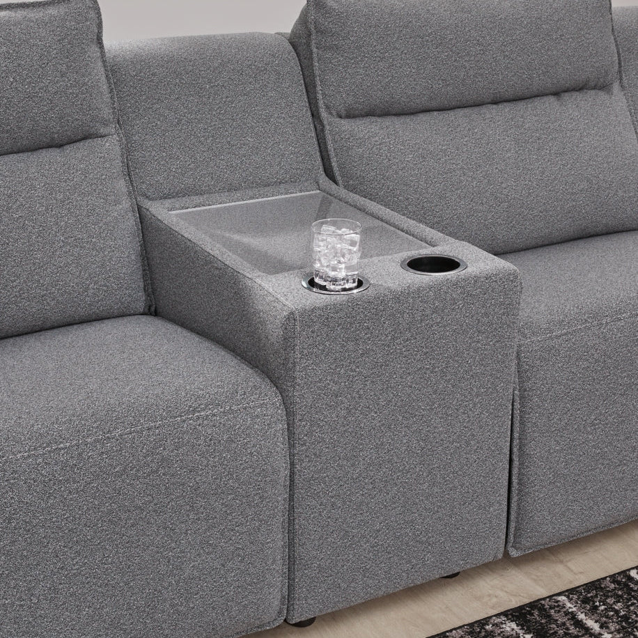 Modmax II Stone 6-Piece Power Reclining Sectional | Modular Performance Sofa | MidinMod
