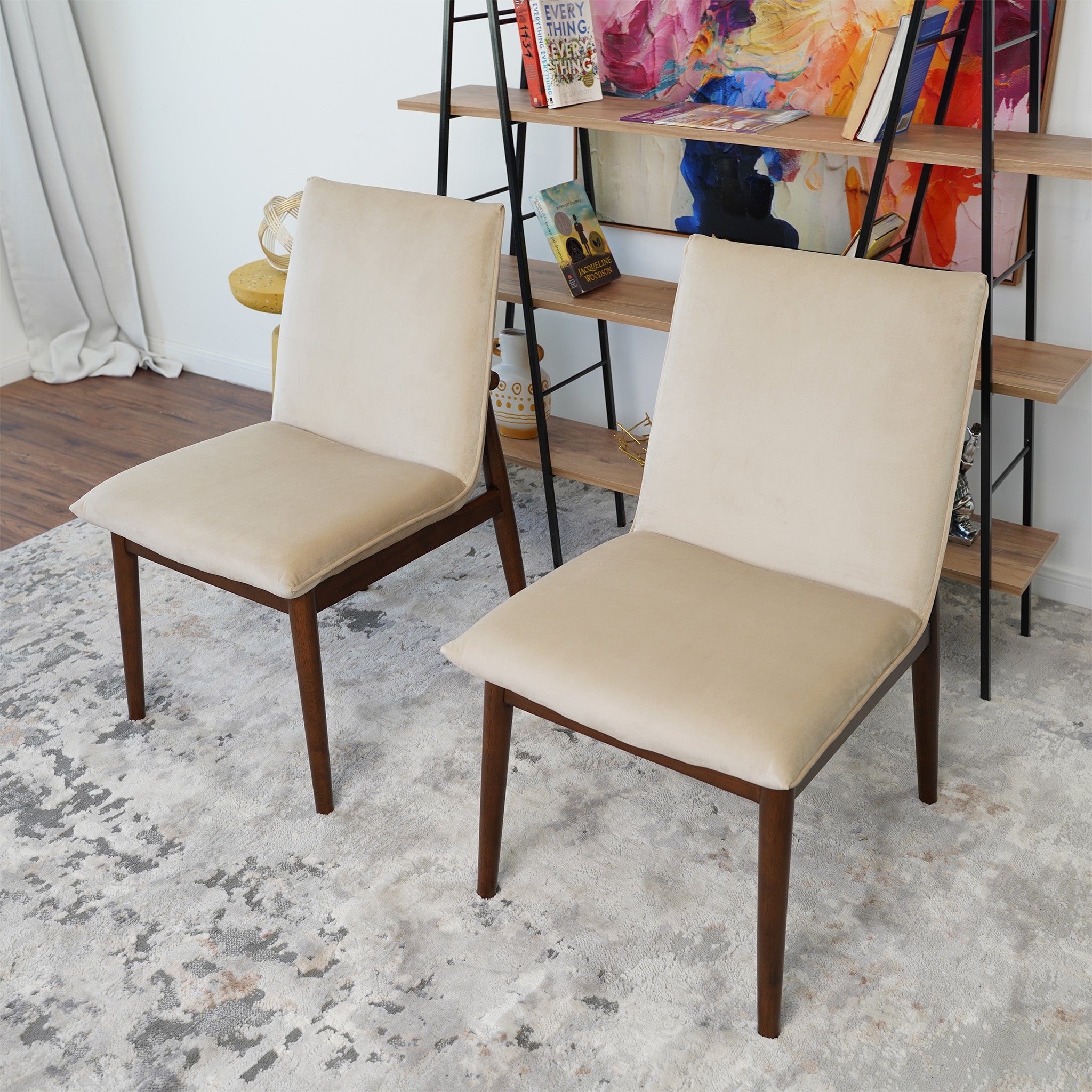 Moss Beige Velvet Dining Chair Set of 2 - MidinMod