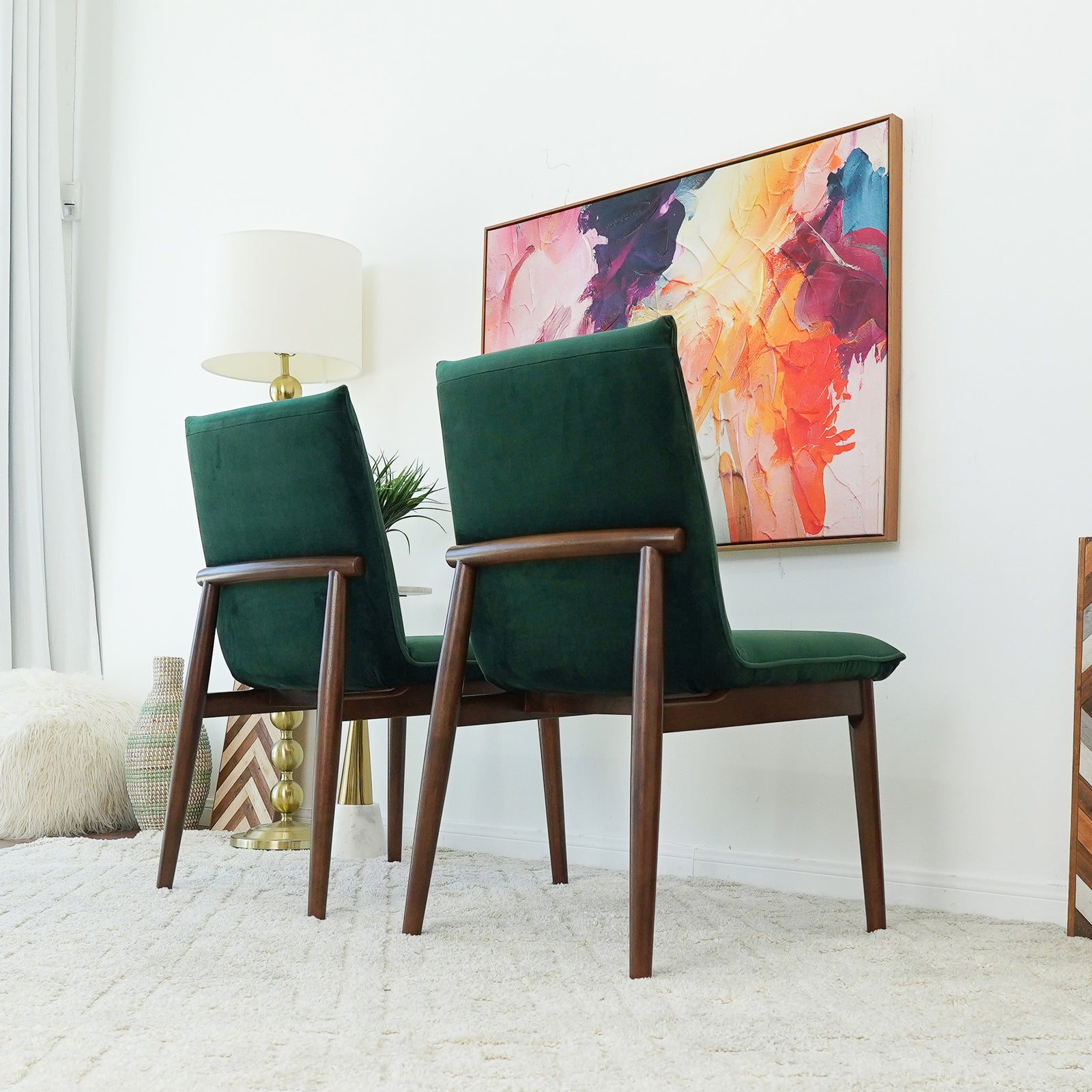 Moss Dark Green Velvet Dining Chair Mid in Mod — free download