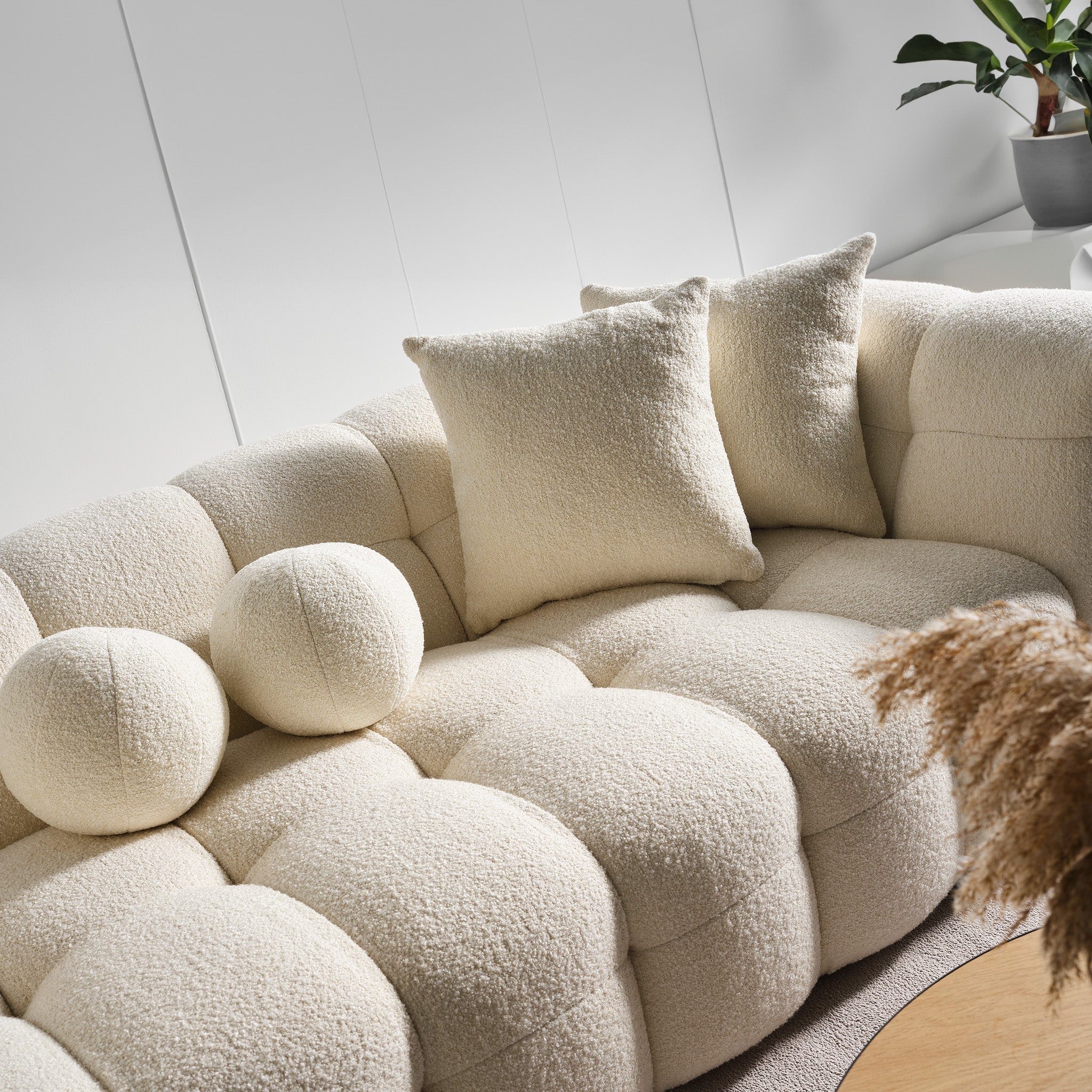 Aris Ivory Boucle Sofa - MidinMod