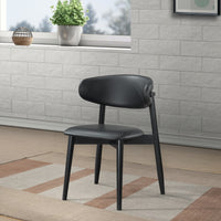 Milan Black Leather Dining Chair