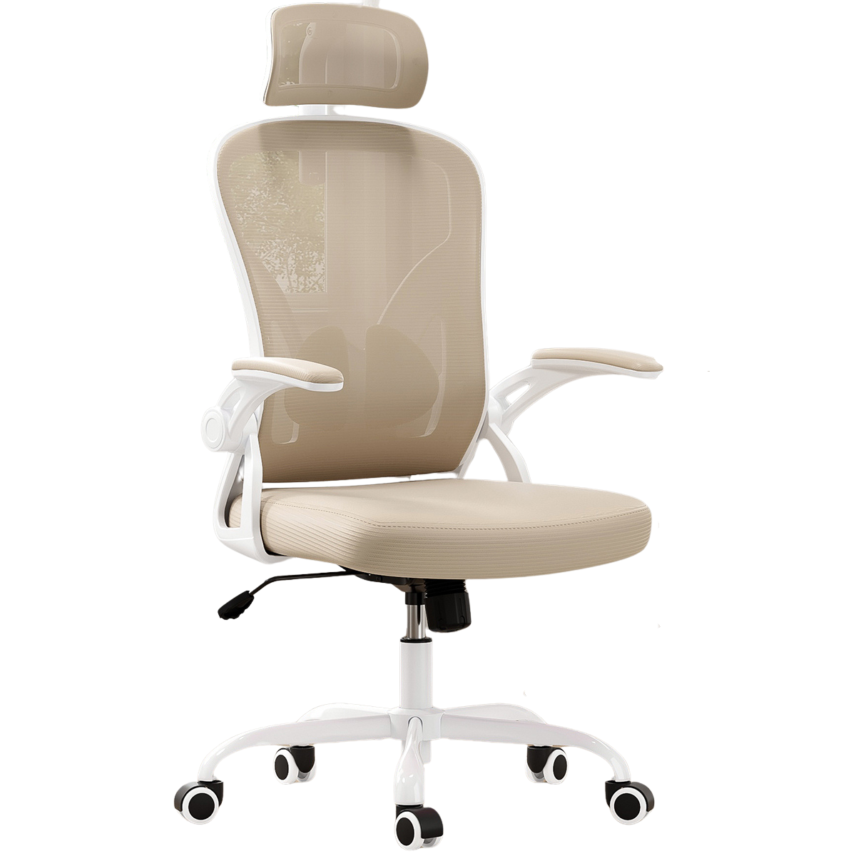 Farini Ergonomic Office Chair with Headrest - Khaki